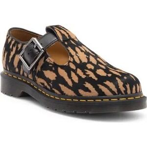 Dr. Martens T-Bar Tiger Print Hair-On Leather Mary Jane Mens 11 Shoes